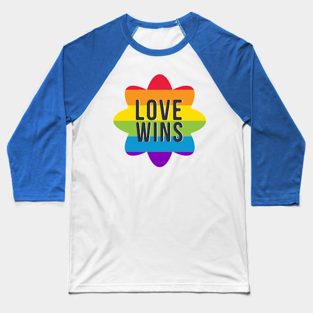 Love Wins LGBTQ Baseball T-Shirt by MajorCompany